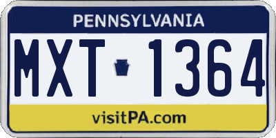 PA license plate MXT1364