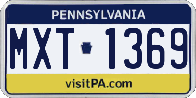 PA license plate MXT1369