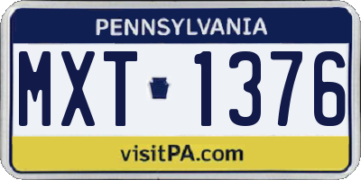 PA license plate MXT1376