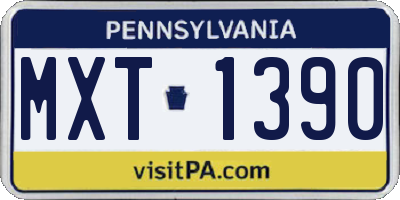 PA license plate MXT1390