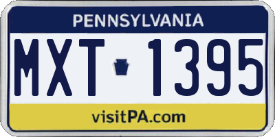 PA license plate MXT1395