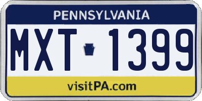 PA license plate MXT1399