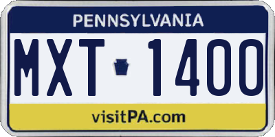 PA license plate MXT1400