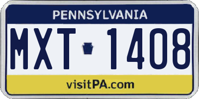 PA license plate MXT1408