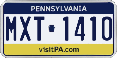 PA license plate MXT1410
