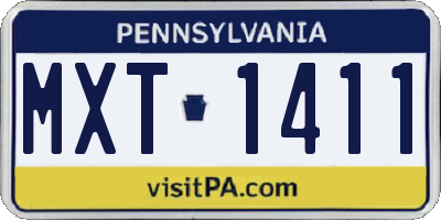 PA license plate MXT1411