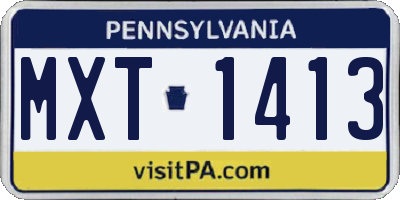 PA license plate MXT1413