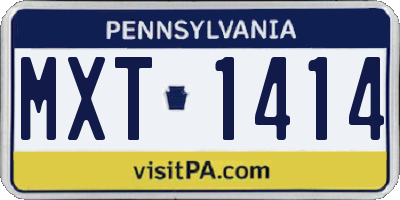 PA license plate MXT1414