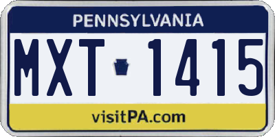 PA license plate MXT1415