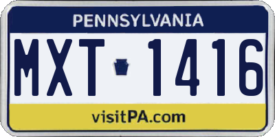PA license plate MXT1416