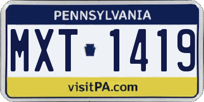 PA license plate MXT1419
