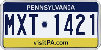 PA license plate MXT1421