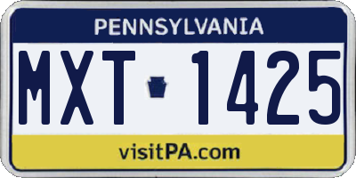 PA license plate MXT1425