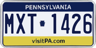 PA license plate MXT1426