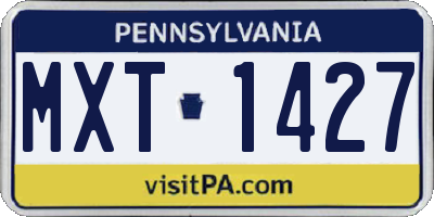 PA license plate MXT1427