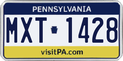 PA license plate MXT1428