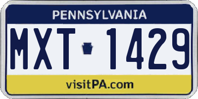 PA license plate MXT1429