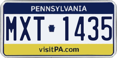 PA license plate MXT1435