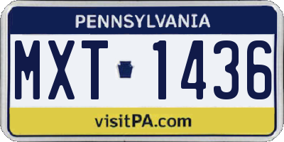 PA license plate MXT1436