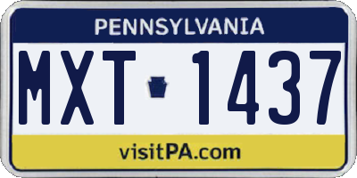 PA license plate MXT1437