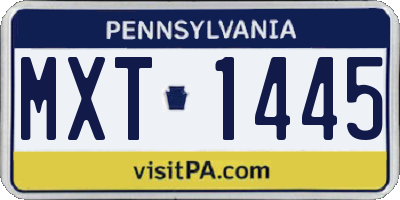 PA license plate MXT1445
