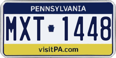 PA license plate MXT1448