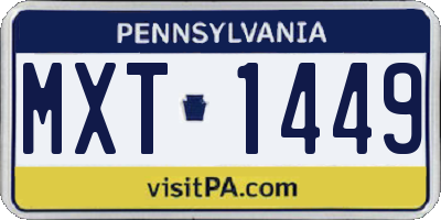 PA license plate MXT1449