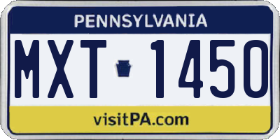 PA license plate MXT1450