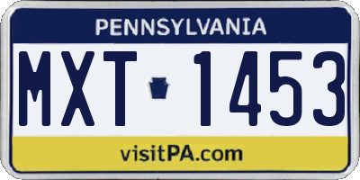 PA license plate MXT1453