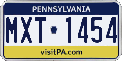 PA license plate MXT1454