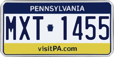 PA license plate MXT1455