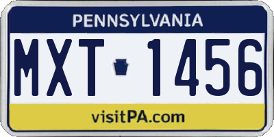 PA license plate MXT1456