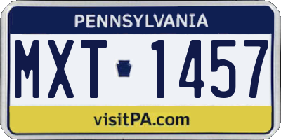 PA license plate MXT1457