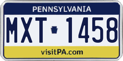 PA license plate MXT1458