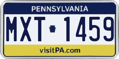 PA license plate MXT1459
