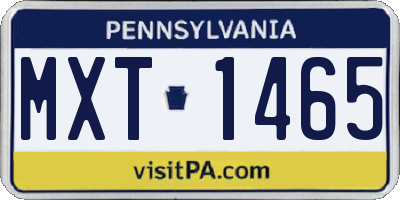 PA license plate MXT1465