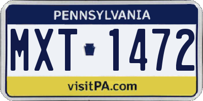 PA license plate MXT1472