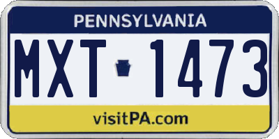 PA license plate MXT1473