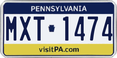 PA license plate MXT1474