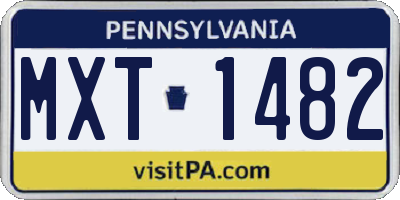 PA license plate MXT1482