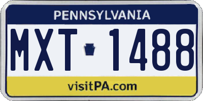 PA license plate MXT1488