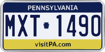 PA license plate MXT1490