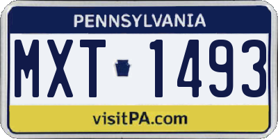 PA license plate MXT1493