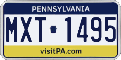 PA license plate MXT1495