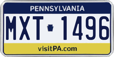 PA license plate MXT1496