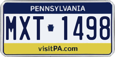 PA license plate MXT1498
