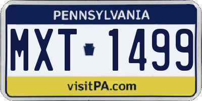 PA license plate MXT1499