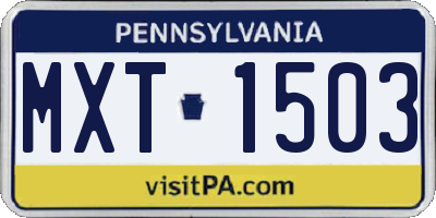 PA license plate MXT1503