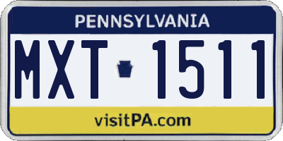 PA license plate MXT1511