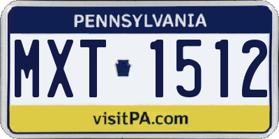 PA license plate MXT1512